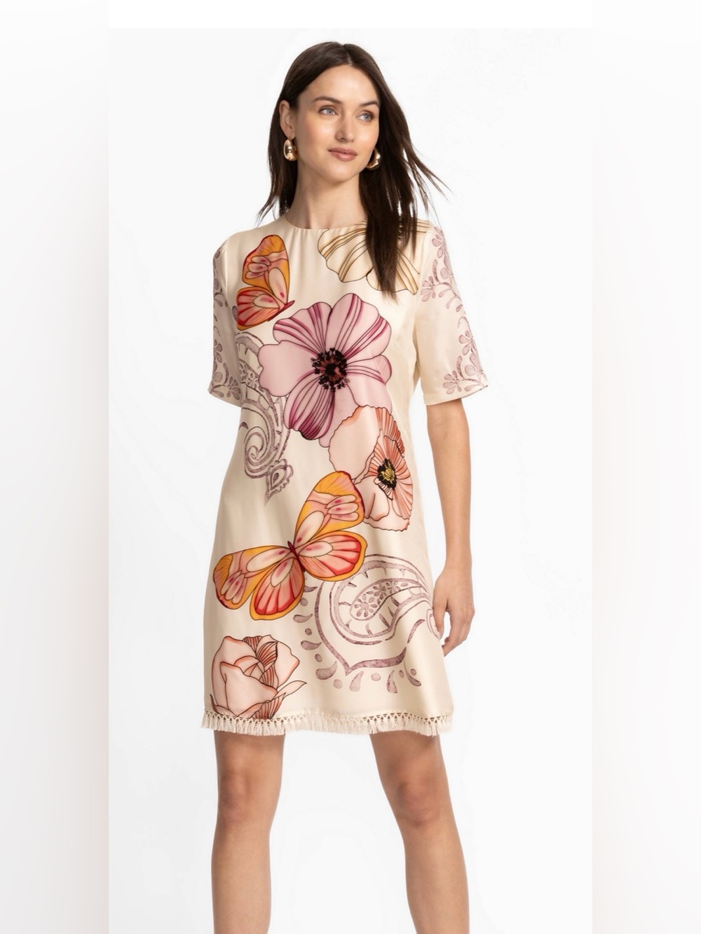 Johnny Was Daisee Fringe Mini Dress